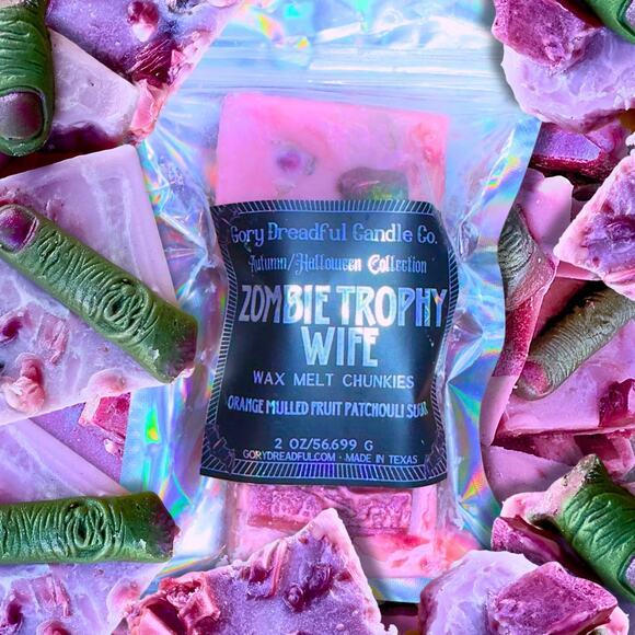 Zombie Trophy Wife Wax Melt Chunkies: Orange Mulled Fruit Patchouli Sugar Scent - Picture 3 of 10